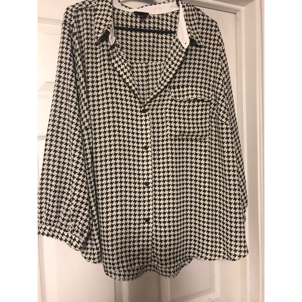 3XL Houndstooth Blouse